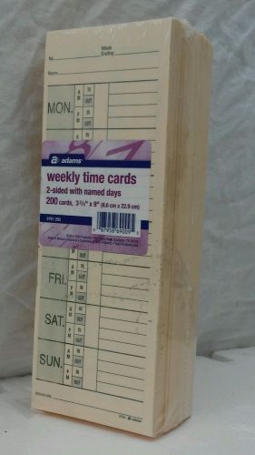 ADAMS 200 Weekly Time Cards 2-Sided 3.25” x 9” 9791-200