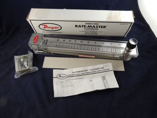 NEW Dwyer Series RMC Rate Master Flowmeter RMC-134-SSV 0-20 GPH Water 10&#034; Scale