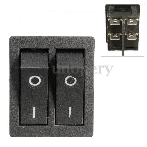 2 way 6 pin on/off toggle double spst rocker switch car truck boat auto 250v 15a for sale