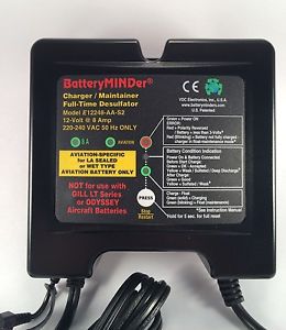 Euro batteryminder e12248-aa-s2 12 volt 220-240 vac aircraft battery charger for sale