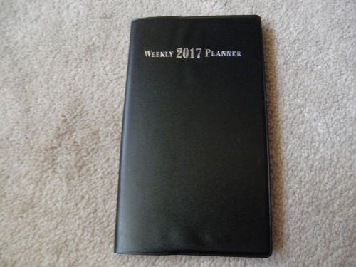 WEEKLY 2017 PLANNER - BLACK VINYL COVER (3 3/4&#034; x 6 1/2&#034;)