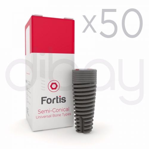 50 x Dental Implant Implants FORTIS® Semi Conical Body Internal Hex System CE