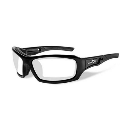 Wiley X CCECH03 Echo Shooting Glasses Clear Lens Gloss Black Frame