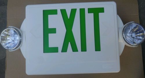 Lithonia Lighting Lighted Green EXIT Sign for parts or repair in box Free Ship!