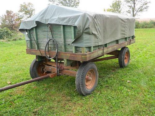 Box Wagon VINTAGE Grain Box With Hoist  International Harvester Running Gear