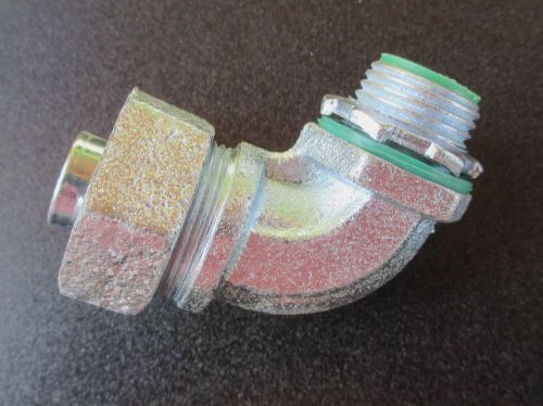 1/2&#034; Malleable Iron LiquidTight 90 Degree Connector with Insulated Throat SLT35T