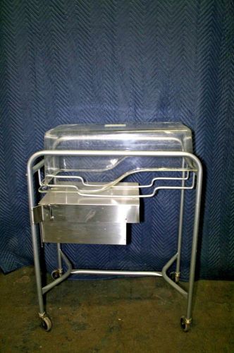 Stainless Steel Infant Bassinet with Plastic Basket and Drawer
