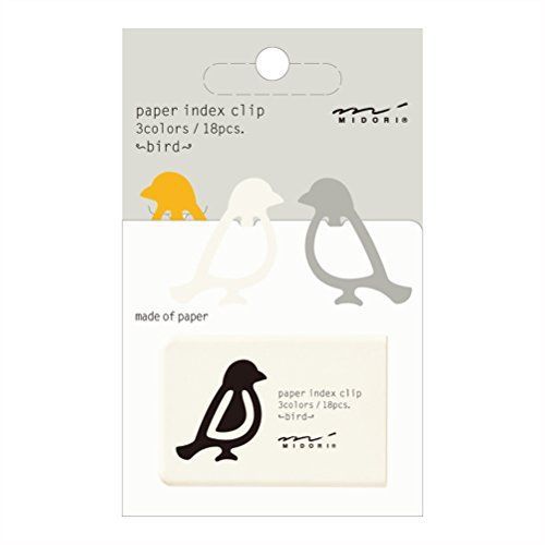 Midori 43238006 Index Clip Bird Pattern 3 Colors Assort Set F/S from Japan