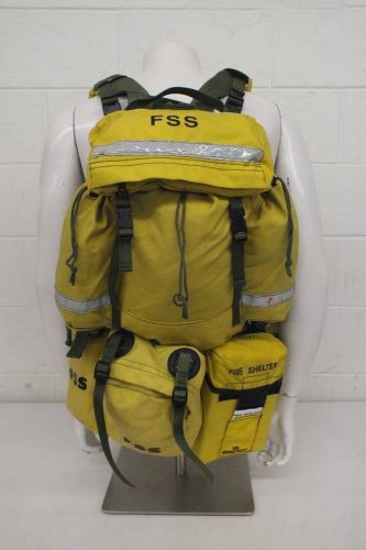 Fss forest service fire fighter harness pack w/canteens &amp; fire shelter look for sale