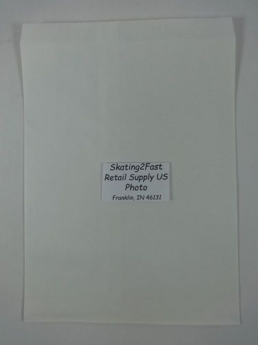 White Kraft Paper Flat Merchandise Bags Gift Retail Shopping 8.5&#034; x 11&#034;