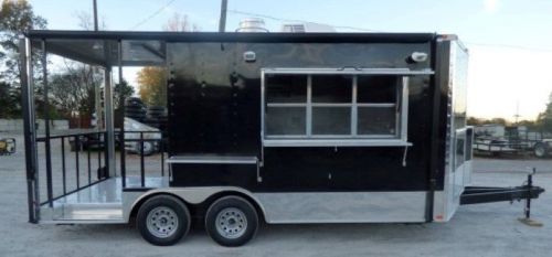 Concession Trailer 8.5&#039; x 18&#039; Black Catering Event Trailer