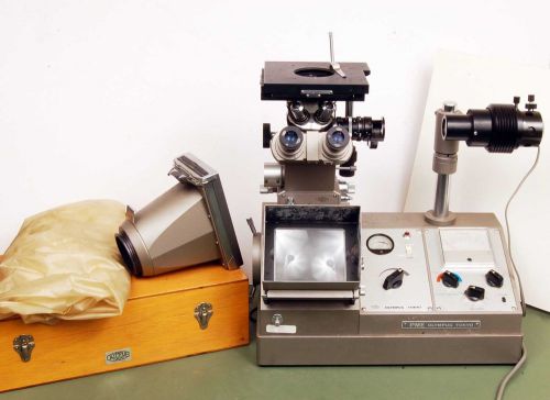 Vintage Olympus PME Metallography Microscope Outfit in Very Nice Condition