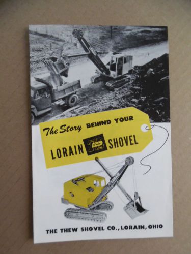 1950s Thew TL Series Lorain Power Shovel Reuhl 1/24 Scale Toy Model Brochure VG