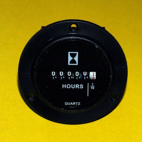 New round hour meter surface or behind panel mount 100 to 250 volt ac for sale