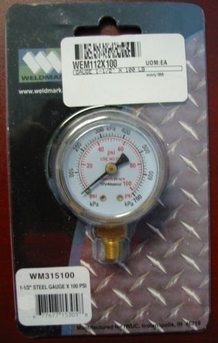 WELDMARK REPLACEMENT PRESSURE GAUGE - 100PSI - 1.5&#034;