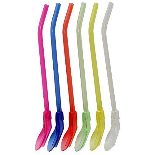 Home-X Colorful Stirring Spoon Straws. Set of 6