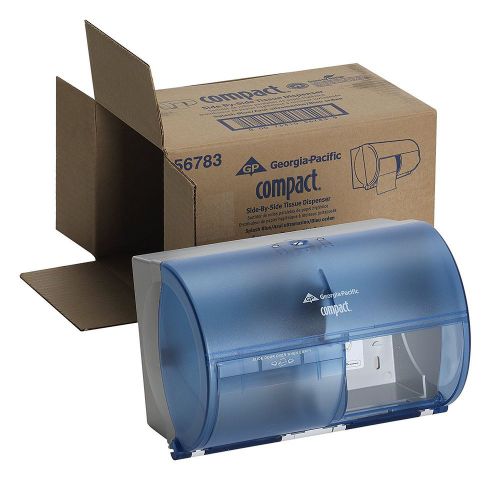 G.P.Compact 1 CASE-Teal Blue Splash-{12} SxS/Double Roll Tissue Dispensors NIB