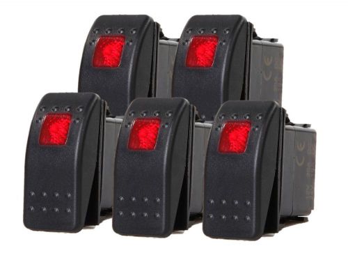 # 5 pcs marine boat trailer rv rocker switch on-off spst 3 pin 1 red led auto for sale