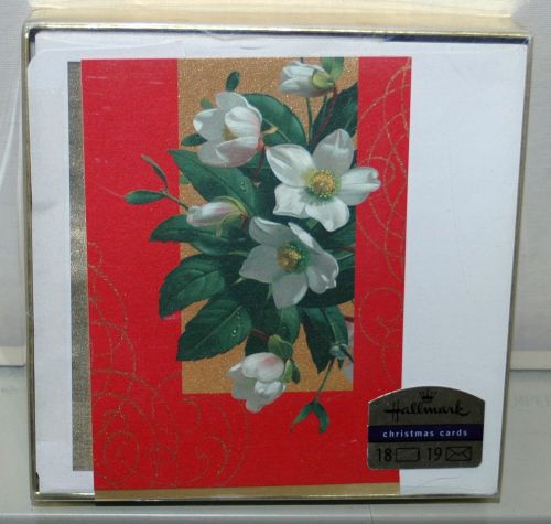 18 Deluxe Hallmark Christmas Mistletoe Greetings Cards w/19 Envelopes 7&#034; x 5&#034;