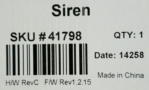 AT&amp;T DIGITAL LIFE SIREN SW-ATT-SRN 41798 INDOOR SIREN, NEW FACTORY SEALED