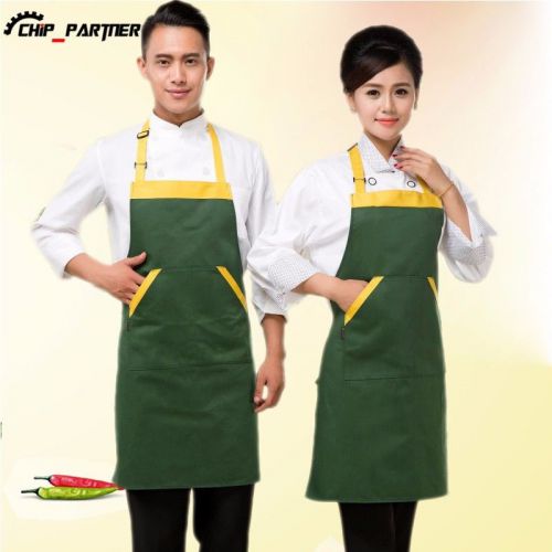 Double shoulder strap sleeveless apron multi color unisex free size green for sale