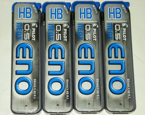 LOT OF 4 PILOT NEOX ENO MECHANICAL PENCIL LEADS HB 0.5MM 60MM x 160 LEADS NEW