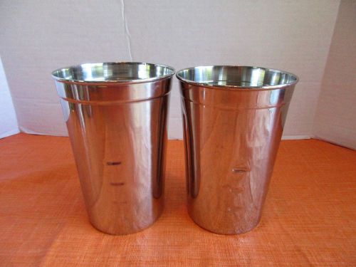 2 Stainless Steel Milkshake Malt Mixer Blender Cups