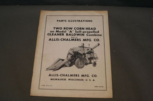 Allis chalmers 2 row corn head on model a combine parts illustrations  manual for sale