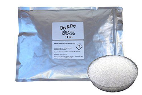 5 LBS &#034;Dry&amp;Dry&#034; Pure White Silica Gel Desiccant Beads