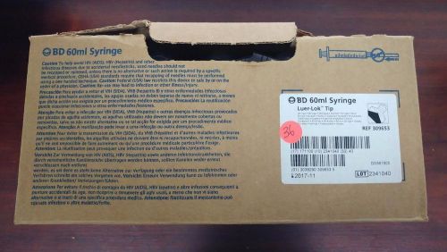 BD Syringe 60ml/cc Luer-Lok Tip #309653 NEW Open Box of 36 Each IN DATE Medical