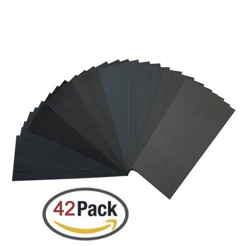 120 to 3000 grit sandpaper assortment dry/ wet 9 x 3.6 inch 42 piecessand pap... for sale