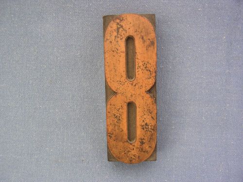 Lot of Two Number 8 Vintage Letterpress Solid Wood Printers Blocks