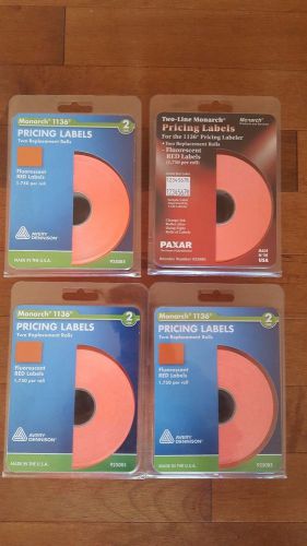 Monarch 925085 - 1136 Two-Line Pricing Labels, 5/8x7/8, Fluorescent Red,