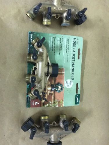 3 Pcs. Brass Hose Faucet Manifold