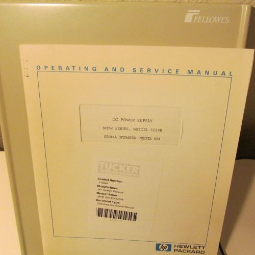 AGILENT HP 6224B  POWER SUPPLY  OPERATING/SERVICE MANUAL, SCHEMATIC,PARTS LIST