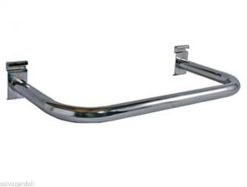 4 Pieces U Shaped Chrome Metal Hangrail For Wire Grid, Slatwall, 2&#039; Wide