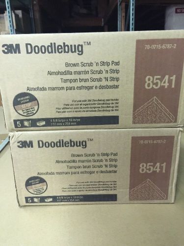 NEW 3M 8541 Doodlebug Brown Scrub &#039;n Strip Pads - 10&#034; x 4-5/8&#034; - Box of 5 | (7A)