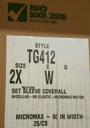 Lots of 25 - lakeland industries 2x white micromax ns set sleeve coverall tg 412 for sale