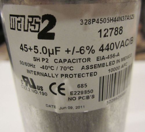 Mars 12788 dual motor run capacitor  45+5uf 440vac round for sale