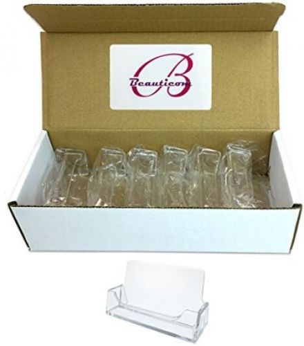 Beauticom 500 Pieces - Clear Plastic Business Card Holder Display Desktop # 3)