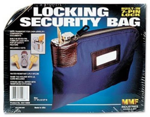 Seven-Pin Security/Night Deposit Bag W/2 Keys, Nylon, 8 1/2 X 11, Navy, Sold As