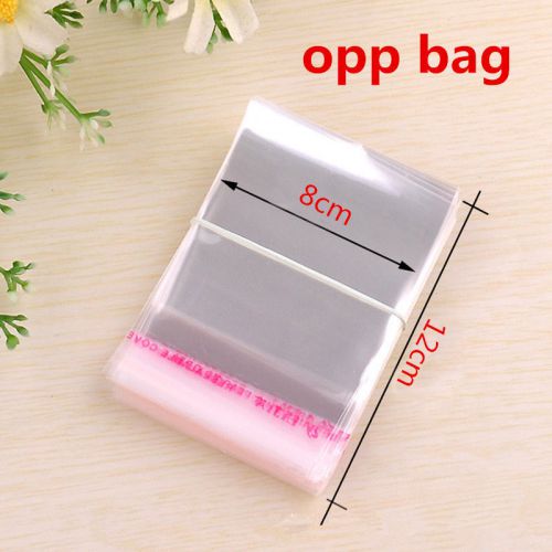 Self Adhesive Jewelry bags Poly Plastic OPP Clear Seal 8cmx12cm Unsealed100 PCS