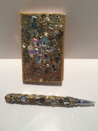 NEW! Sparkling Decorative Pen and Matching Mini Notebook for Purse or Desk