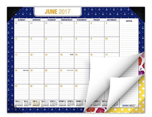 17 Month Dated Desk Pad - (August 2016 - December 2017) (1-Pack Assorted Patt...