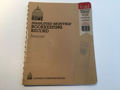 Dome monthly bookkeeping record book - 612 - 8-1/2&#034; x 11&#034; - tan cover for sale