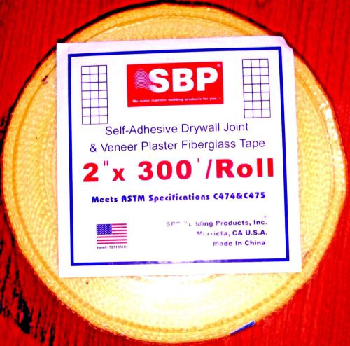Yellow Self Adhesive Drywall Joint Veneer Plaster Fiberglass Tape 2&#034; x 300&#039; roll