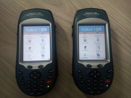 2x thales ashtech magellan promark 3 rtk gps l1 with 2 radio unit and accesories for sale