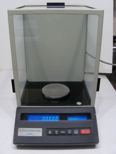 Denver instrument a-250 analytical balance 250.0000g, calibrated, 90 day warr for sale