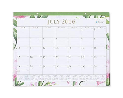 Blue Sky Jillian Gold Foil Academic Year 16/17 Monthly 22 x 17 Desk Pad