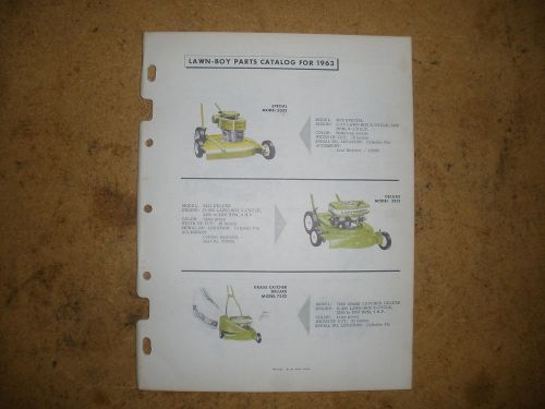 Vintage Lawn Boy 1963 Parts Catalog Gas Engine Mower Identification Manual Book